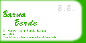 barna berde business card